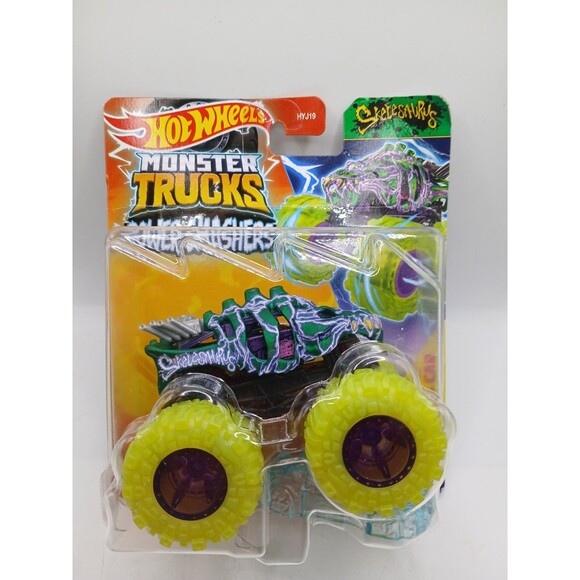 2023 HOT WHEELS MONSTER TRUCKS POWER SMASHERS SKELESAURUS & BONE SHAKER VARIANT - Picture 2 of 14